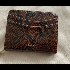 Sezane Small Auguste wallet (brown python)